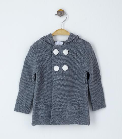 GREY WOOL CARDIGAN 