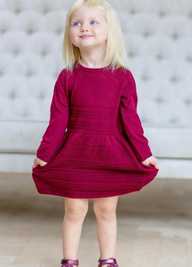 BURGUNDY WOOL DRESS